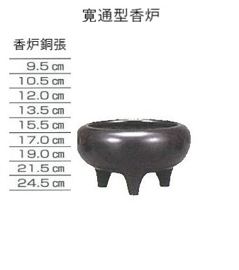 寛通型・香炉（単品）（色付）